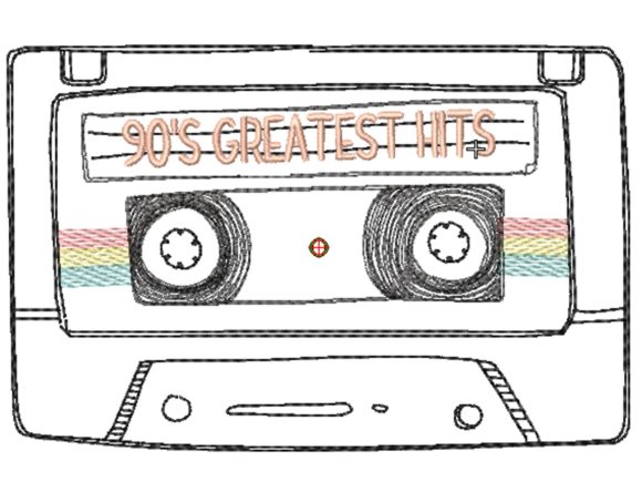 Cassette Doodle: A Charming Vintage Embroidery Design