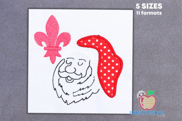 Charming Happy Santa Face Applique for Festive Gifts