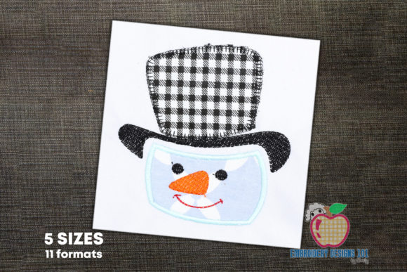 Charming Snowman with Hat Embroidery Design