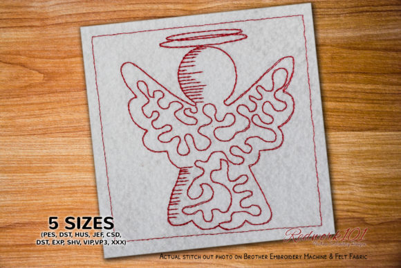 Christmas Angel Redwork: A Charming Embroidery Design