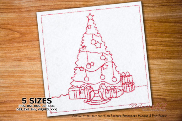 Christmas Celebrations Tree Redwork Review