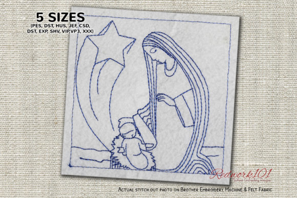 Christmas Nativity Scene Redwork Review