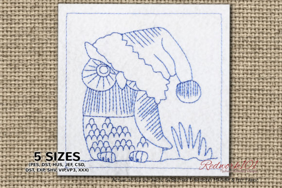 Christmas Owl Bluework: A Festive and Charming Design