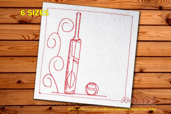 Cricket Bats and Ball Machine: A Sporty Embroidery Gem