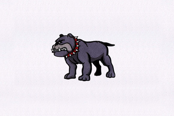 Ferocious Bulldog Design: A Charming Embroidery Gem
