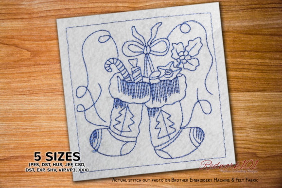 Two Stockings: A Festive Embroidery Design