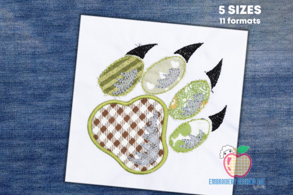 Wolf Paw Applique Design for Handmade Products